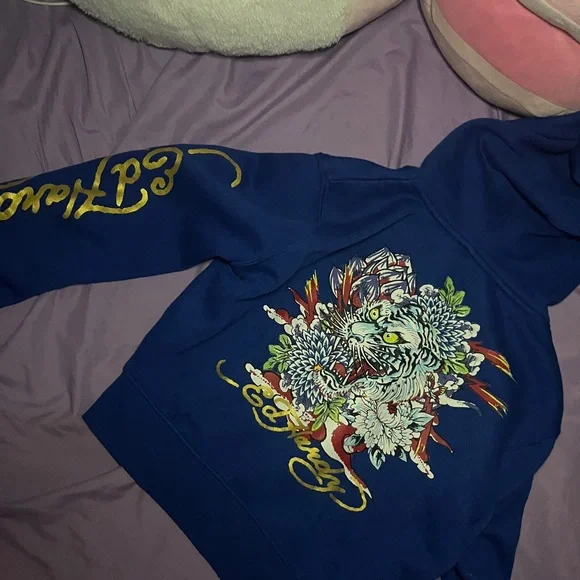 Ed Hardy Blue  Hoodie - Picture 3 of 3